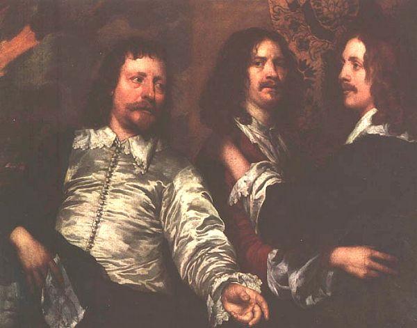 William Dobson The Artist, Sir Charles Cotterell and Balthasar Gerbier Sweden oil painting art